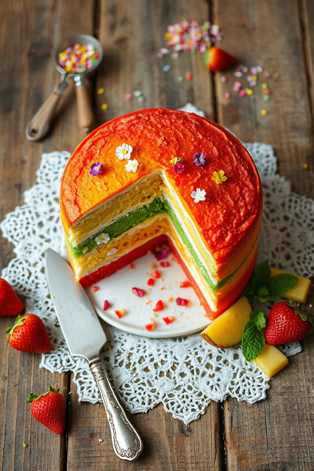colorful layered cake recipe