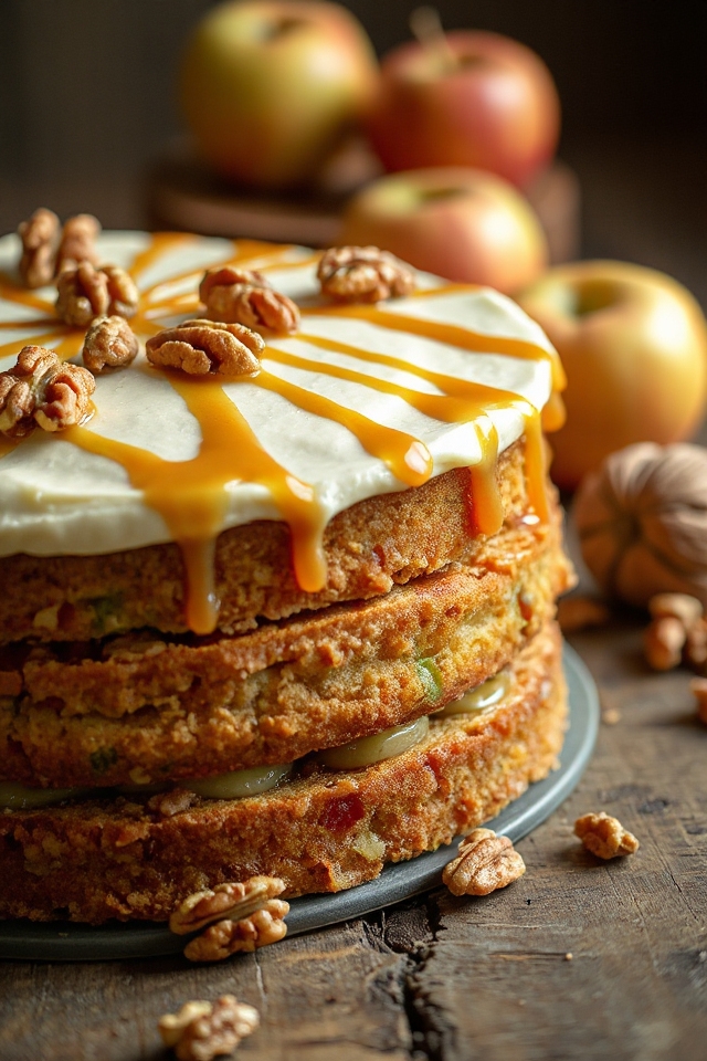 delicious apple walnut cake