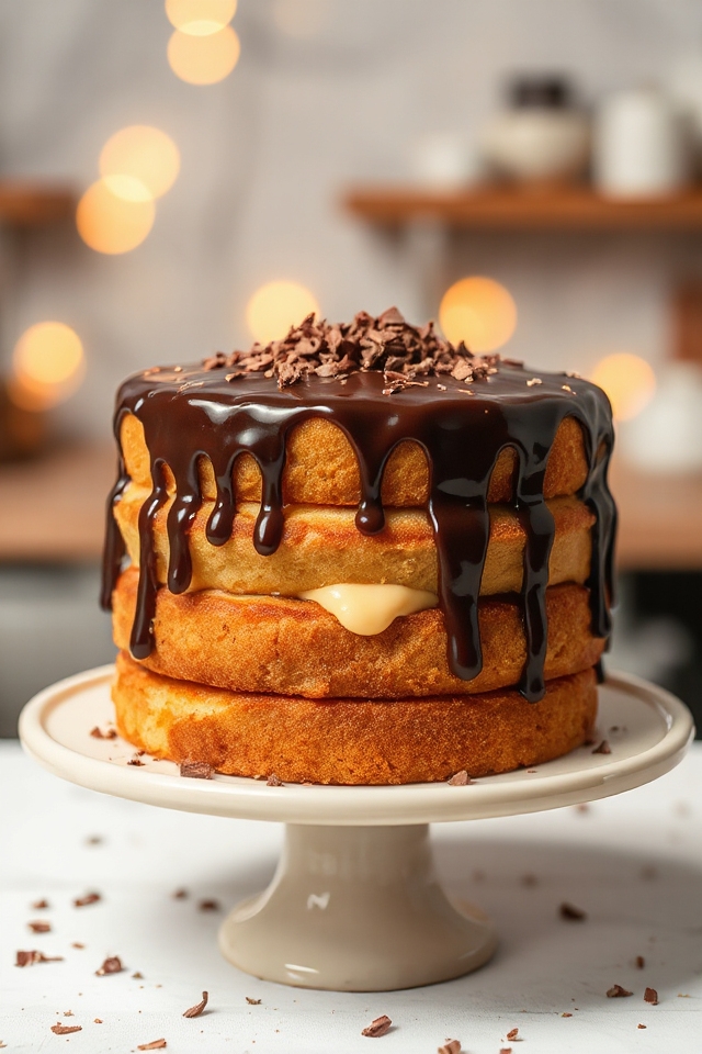 delicious boston cream cake