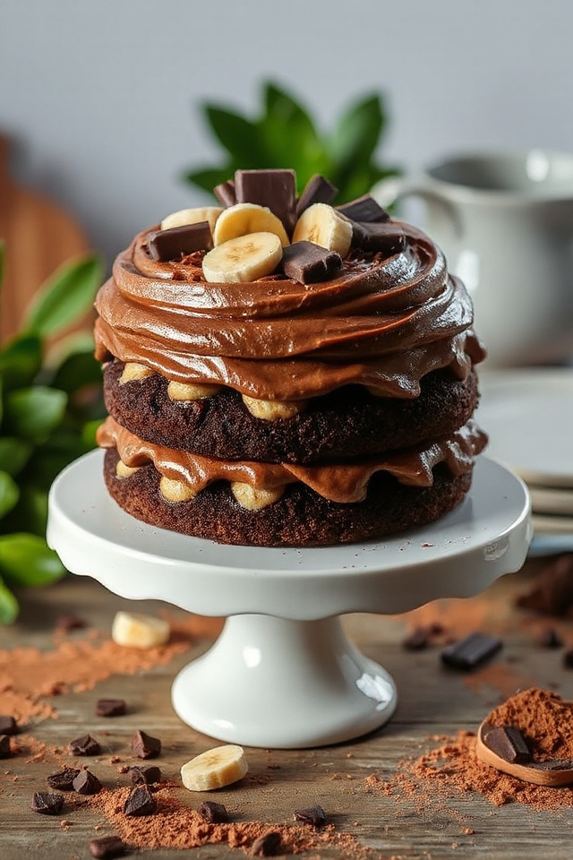delicious chocolate banana cake