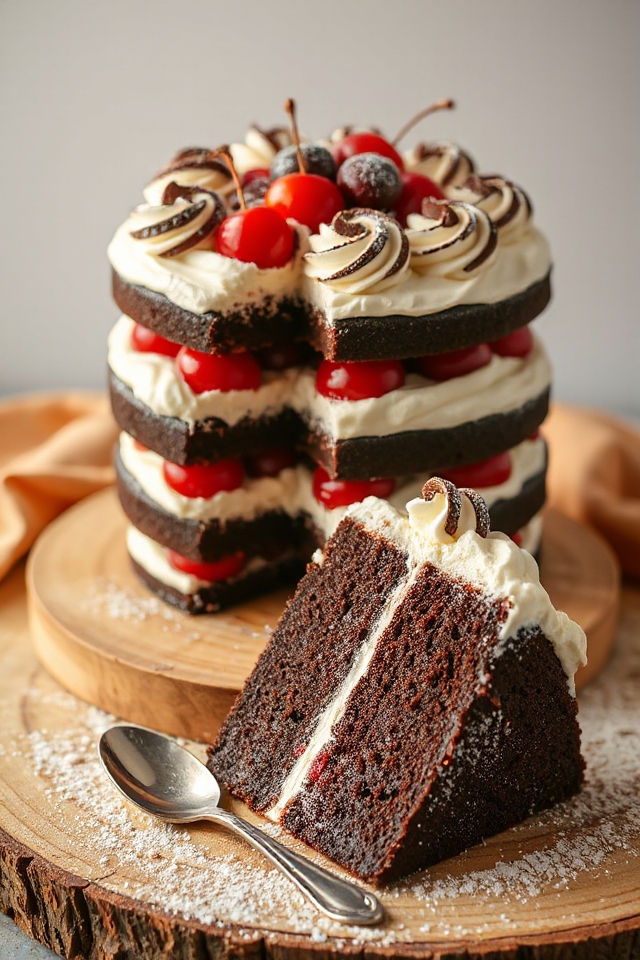 delicious chocolate cherry layer cake