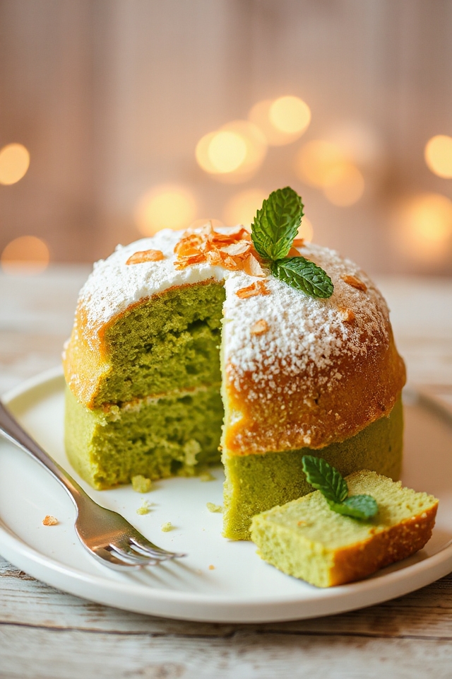 delicious green tea cake