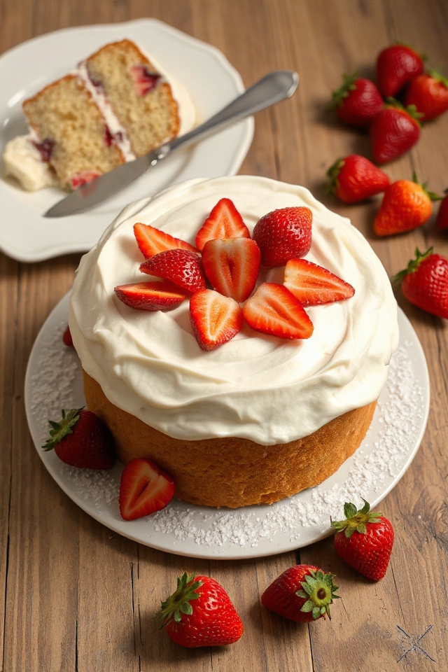 delicious homemade strawberry cake