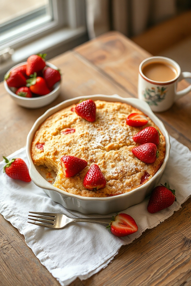 delicious strawberry coffee cake