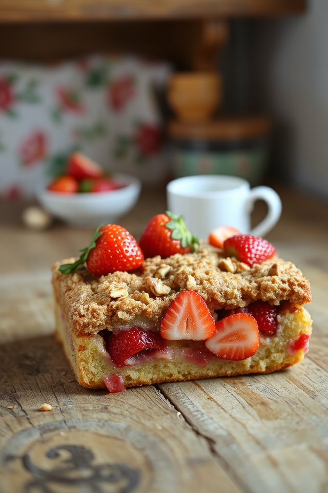 delicious strawberry coffee cake