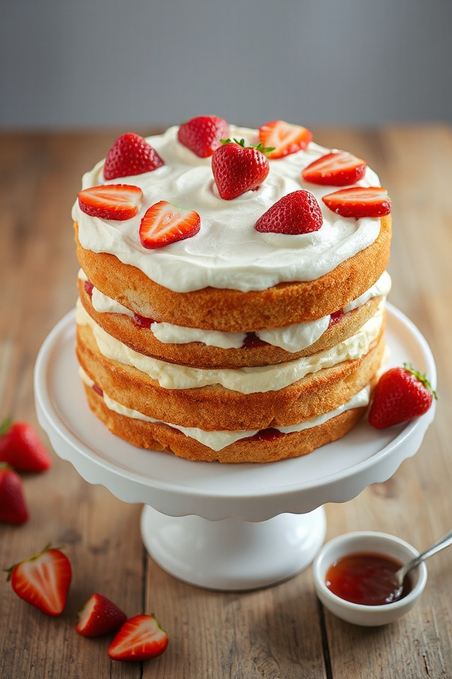 delicious strawberry cream cake