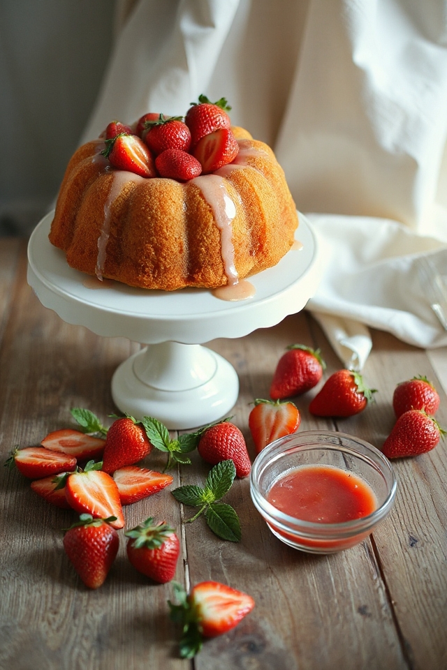 delicious strawberry pound cake