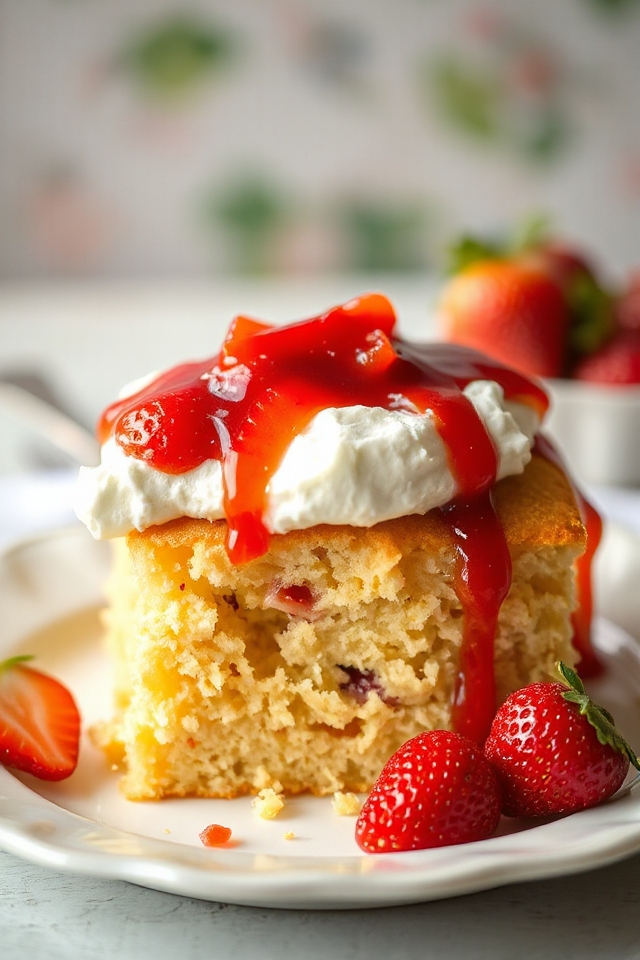 delightful strawberry poke cake