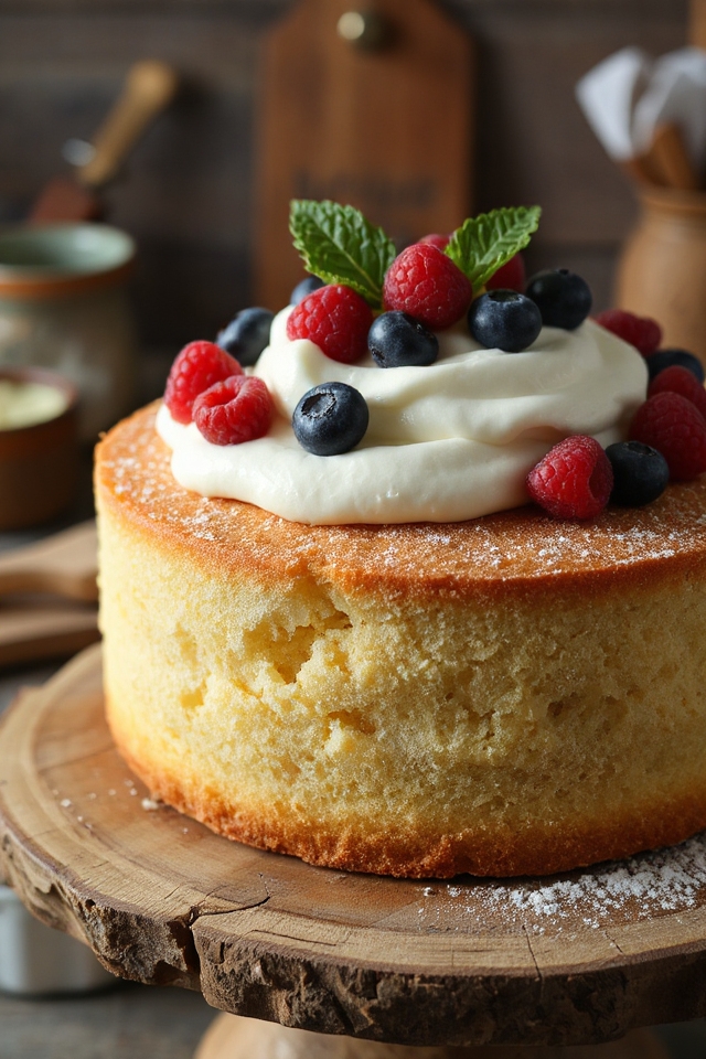 fluffy vanilla sponge cake