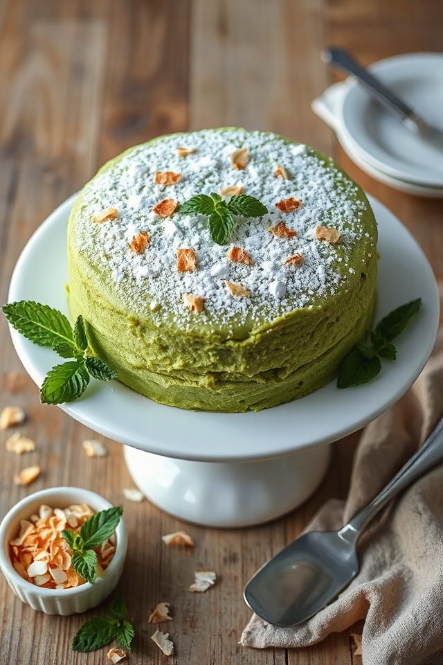 green tea flavored cake