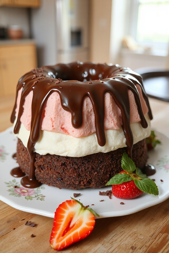 layered cake with chocolate