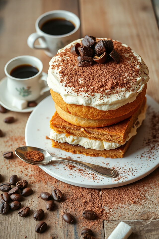 layered coffee flavored dessert