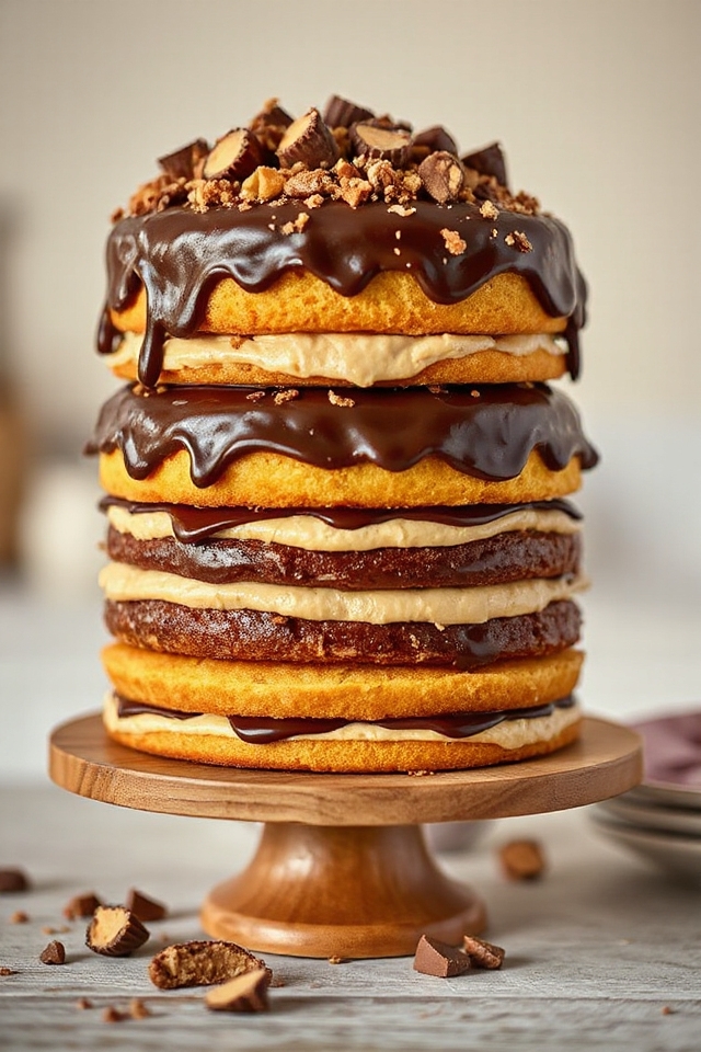 layered peanut butter cake