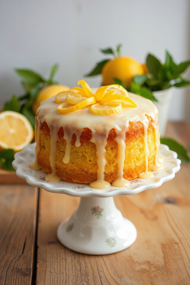 lemon cake baking process