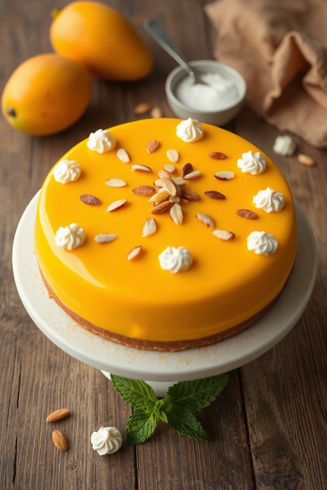 mango mousse cake preparation