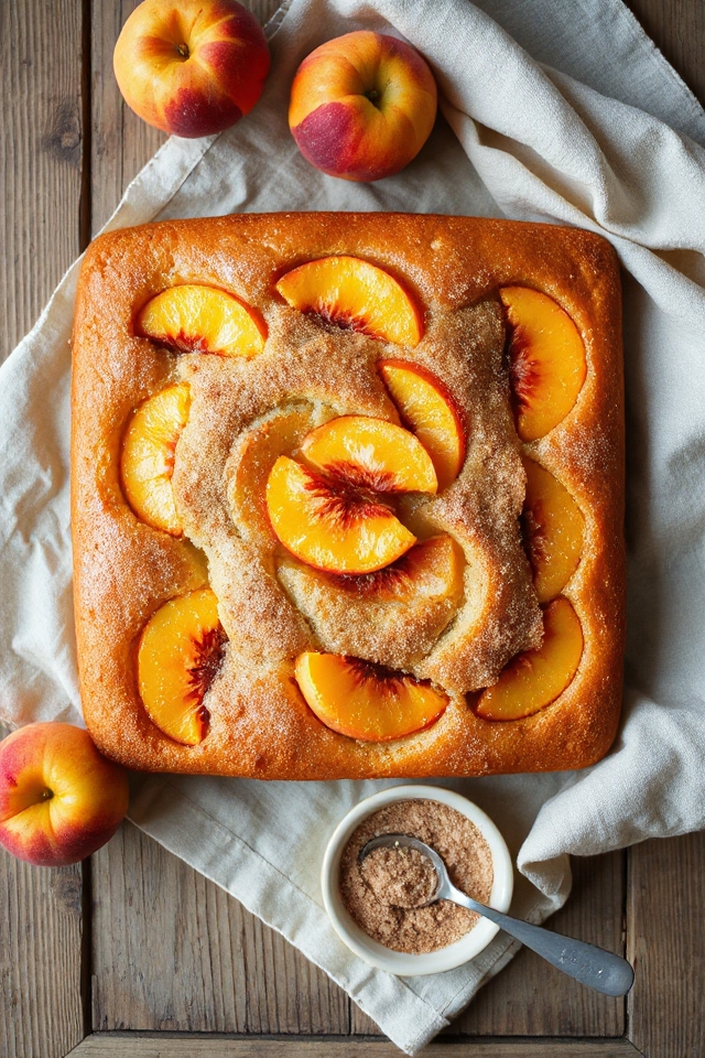 peach cake baking instructions