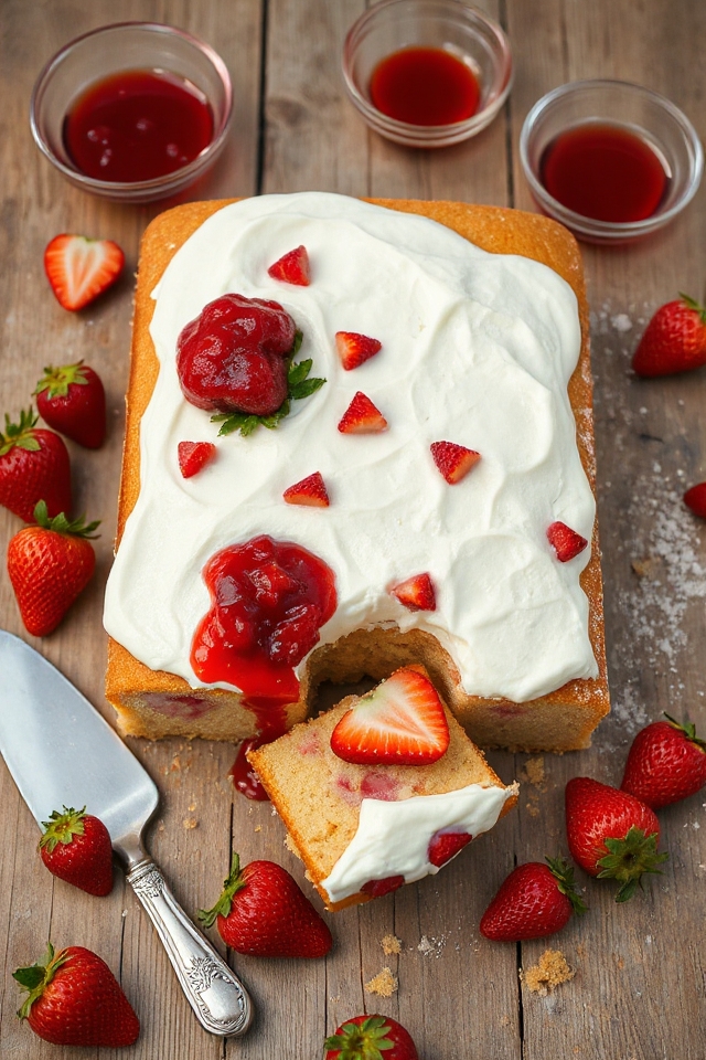 strawberry flavored dessert cake