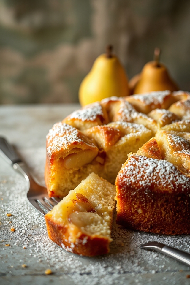 warm inviting pear cake